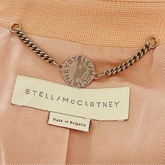 STELLA MCCARTNEY PINK WOOL SINGLE BUTTON BLAZER JACKET - Picture 11 of 13